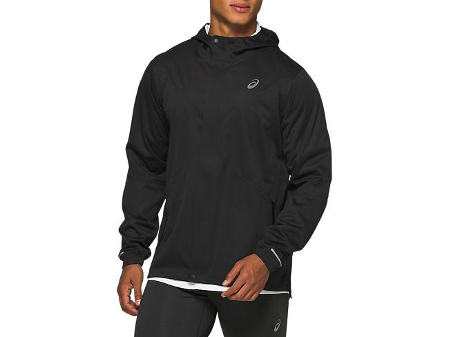 Black Asics Accelerate Men's Jackets | WNAK-39746