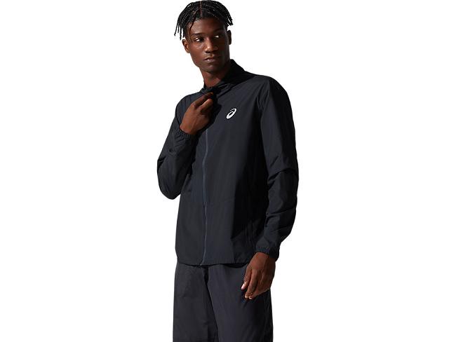 Black Asics Core Men's Jackets | JVSY-35867