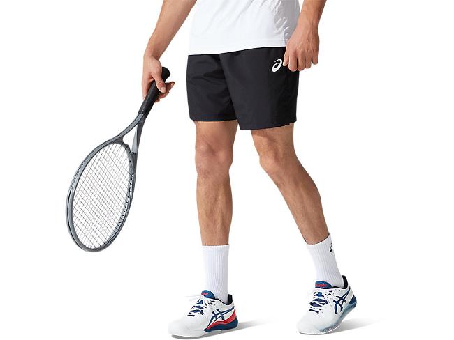 Black Asics Court Men's Shorts | AFTW-07856