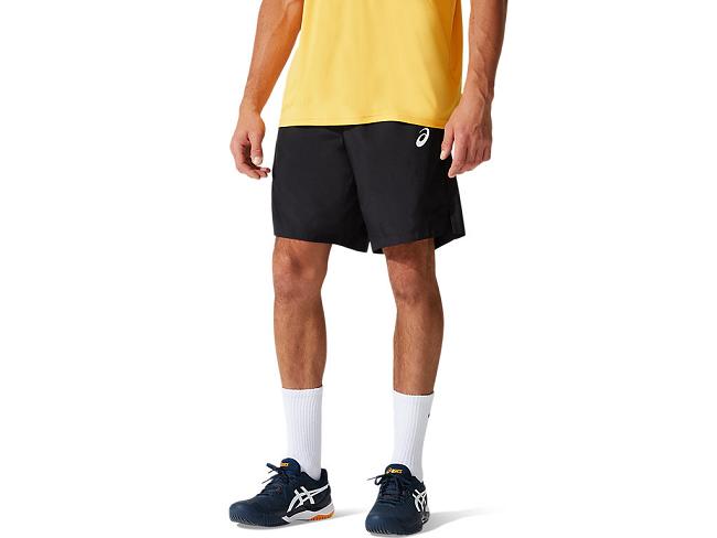 Black Asics Court Men's Shorts | MRBQ-08297