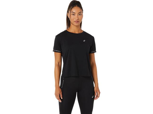 Black Asics Race Women's Short Sleeve Tops | OIRL-97018