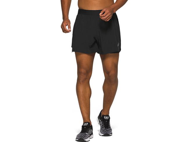 Black Asics Road Men's Shorts | IMOJ-96247