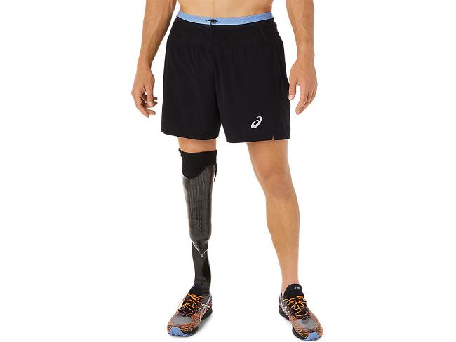 Black / Blue Asics Fujitrail Men's Shorts | QKIO-28594