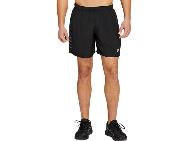 Black / Grey Asics Icon Men's Shorts | XQZS-18457