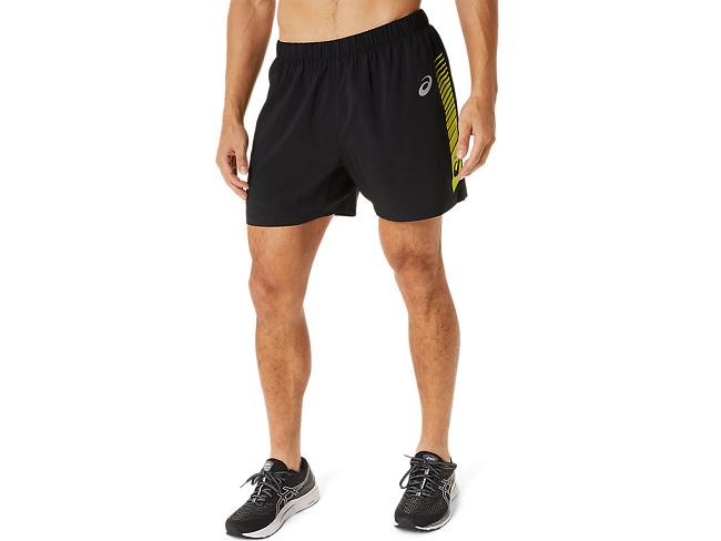 Black / Light Green Asics Sports Men's Shorts | OZWX-17034