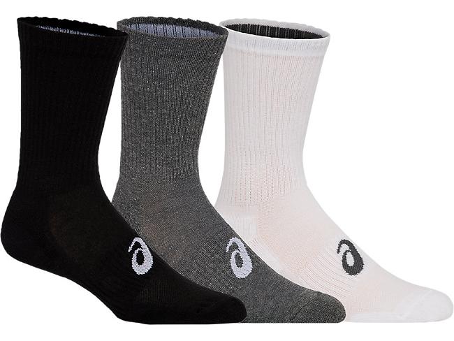 Black / White Asics 3ppk Crew Unisex Socks | RHIV-76031