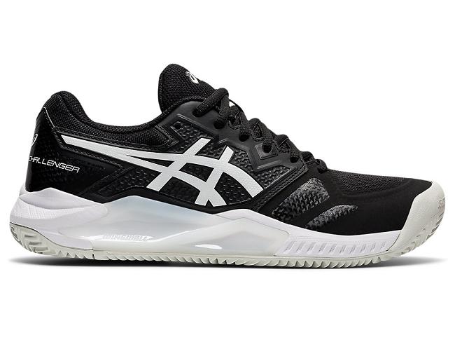 Black / White Asics Gel Women's Tennis Shoes | XJRD-23051