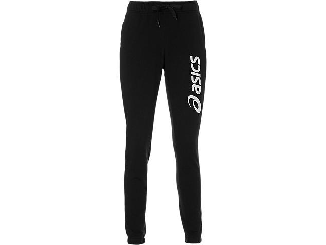 Black / White Asics Logo Women's Pants | YTPN-40621