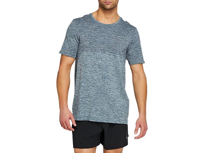 Blue Asics Race Men's Short Sleeve Tops | JOKD-10593