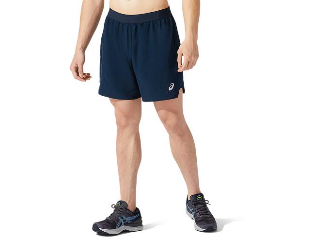 Blue Asics Road Men's Shorts | AJTY-06431