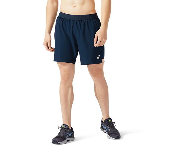 Blue Asics Road Men's Shorts | MDTZ-65480