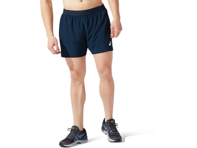 Blue Asics Road Men's Shorts | OKZS-79652