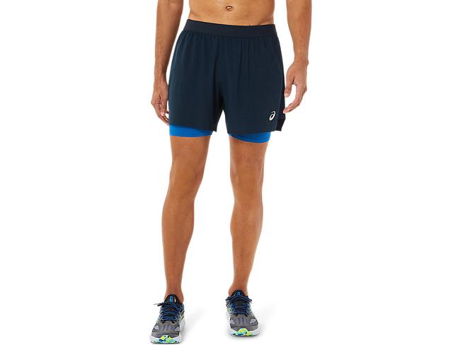 Blue Asics Road Men's Shorts | SHEI-79132