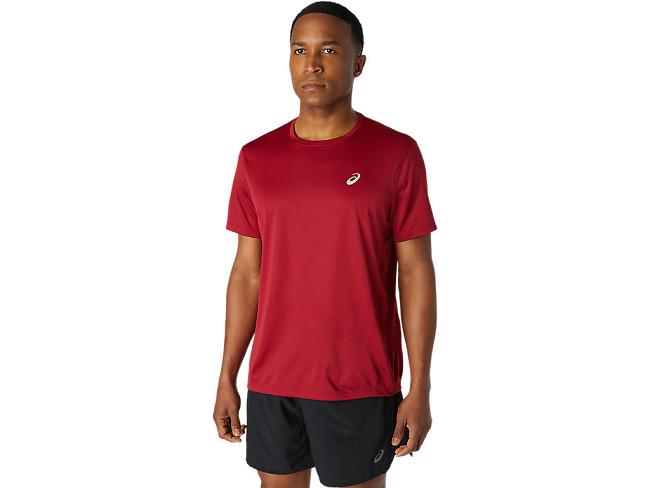 Burgundy Asics Katakana Men's Short Sleeve Tops | HOEC-52438