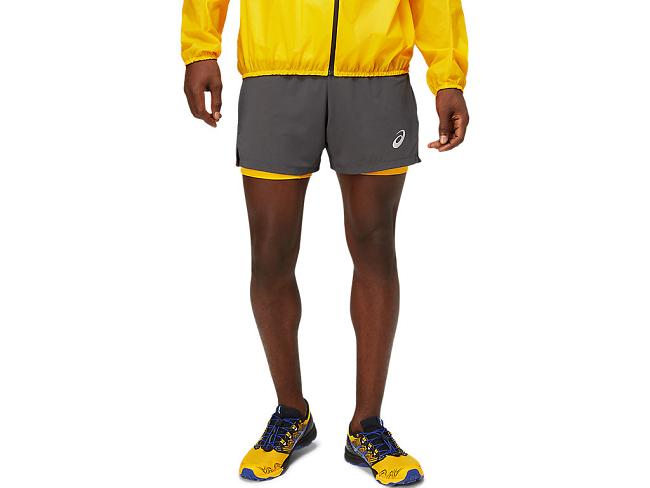 Deep Grey Asics Fujitrail Men's Shorts | WJNY-96182