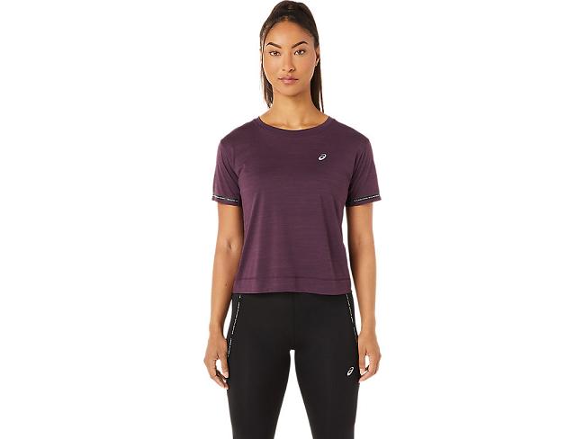 Deep Purple Asics Race Women's Short Sleeve Tops | IUGE-54018