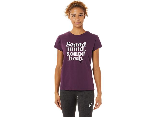 Deep Purple Asics Smsb Graphic Iv Women's Short Sleeve Tops | SAMT-68930