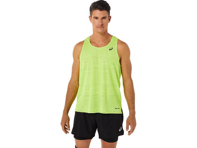 Green Asics Ventilate Men's Tank Tops | FEVR-28150