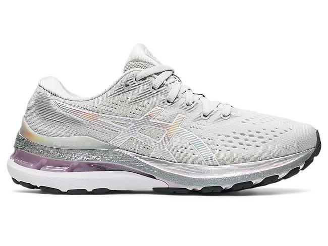 Grey / White Asics Gel-kayano 28 Women's Running Shoes | GHMT-17320