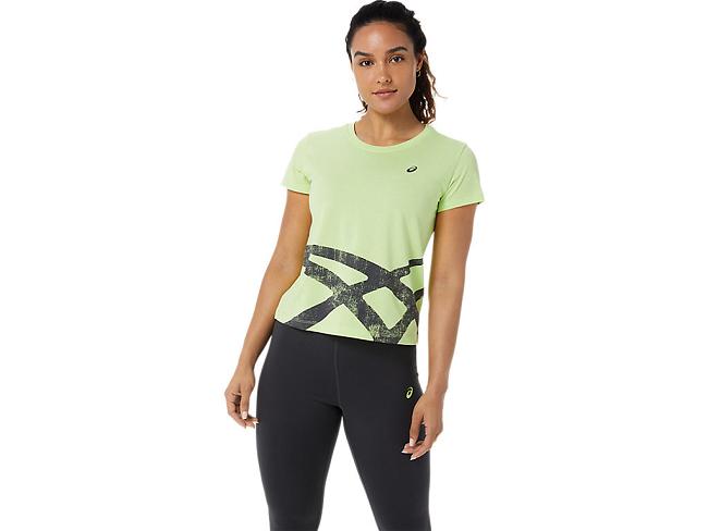 Light Green / Deep Grey Asics Tiger Women's Short Sleeve Tops | BPEH-39521