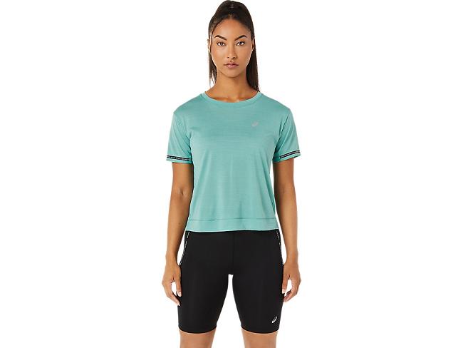 Olive Asics Race Women's Short Sleeve Tops | IVNF-82304