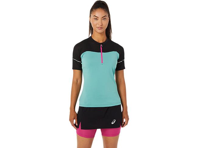 Olive / Black Asics Fujitrail Women's Short Sleeve Tops | RCVX-28174