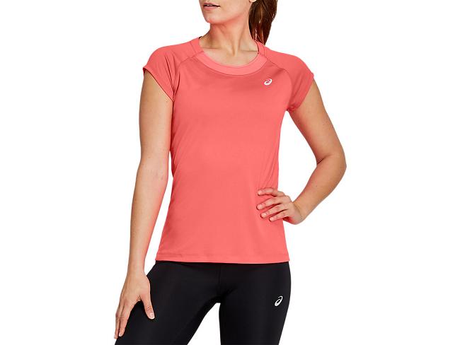 Pink Asics Capsleeve Women's Short Sleeve Tops | XCYU-83915