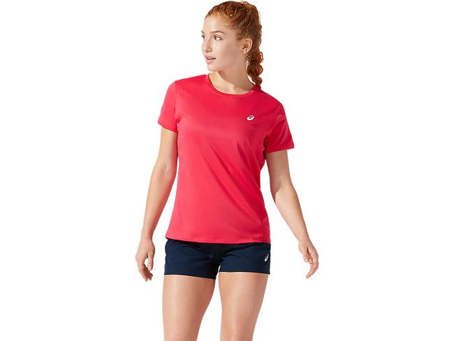 Pink Asics Core Women's Short Sleeve Tops | KIQJ-98054