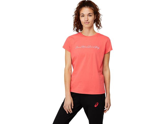 Pink Asics Smsb Graphic Ii Women's Short Sleeve Tops | TJPM-14023