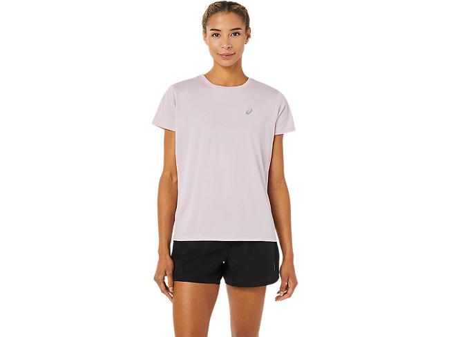 Rose Asics Core Women's Short Sleeve Tops | LZAH-95327