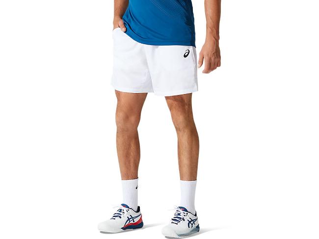 White Asics Court Men's Shorts | KUSM-24560