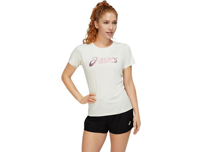 White Asics Nagare Women's Short Sleeve Tops | STUZ-08265