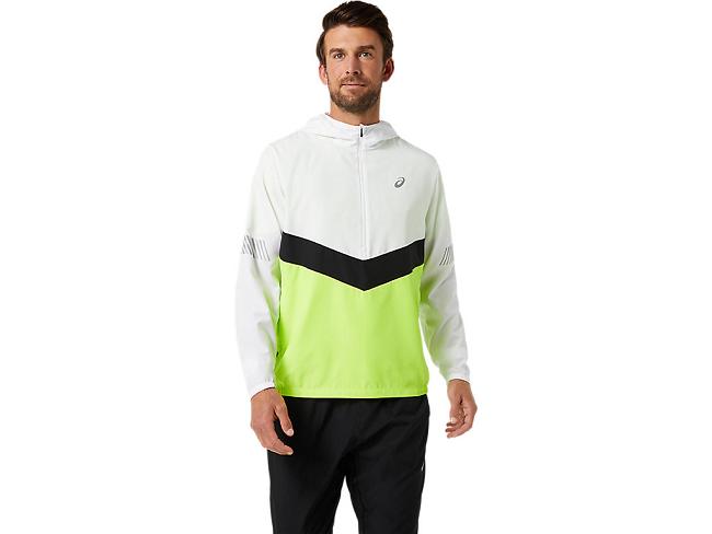 White / Green Asics Lite-show Men's Jackets | QOBF-42896