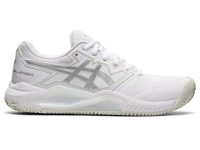 White / Silver Asics Gel Women's Tennis Shoes | RXSG-16732