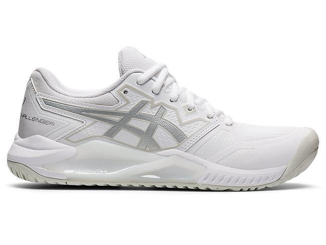 White / Silver Asics Gel Women's Tennis Shoes | TANW-56328