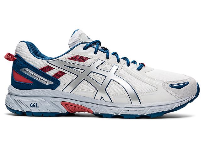 White / Silver Asics Gel-venture Men's Sportstyle | YDJQ-63078