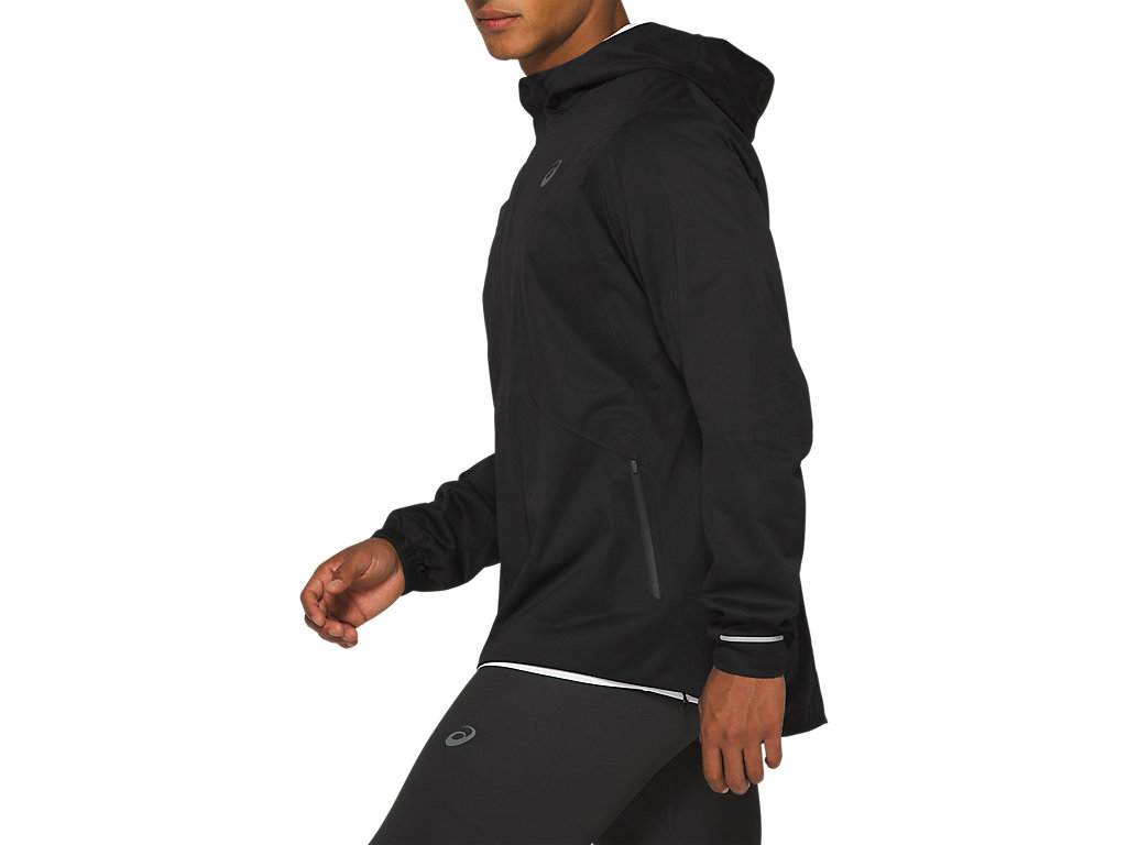 Black Asics Accelerate Men's Jackets | WNAK-39746