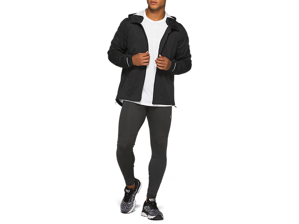 Black Asics Accelerate Men's Jackets | WNAK-39746