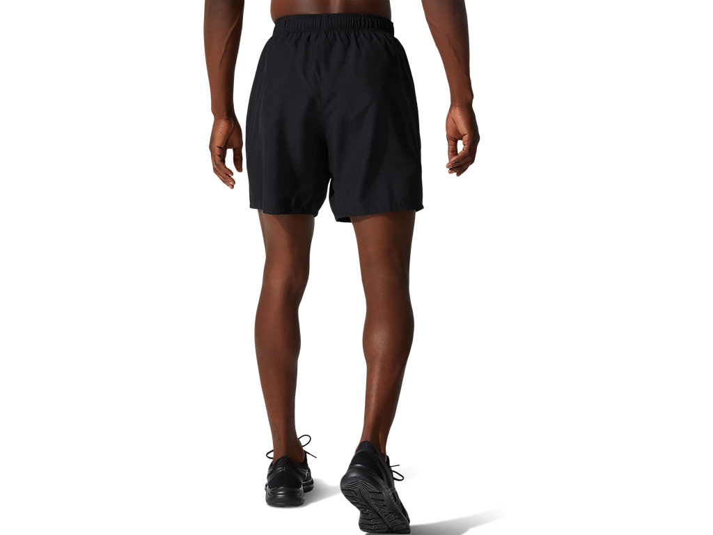 Black Asics Core Men's Shorts | DXJW-46785