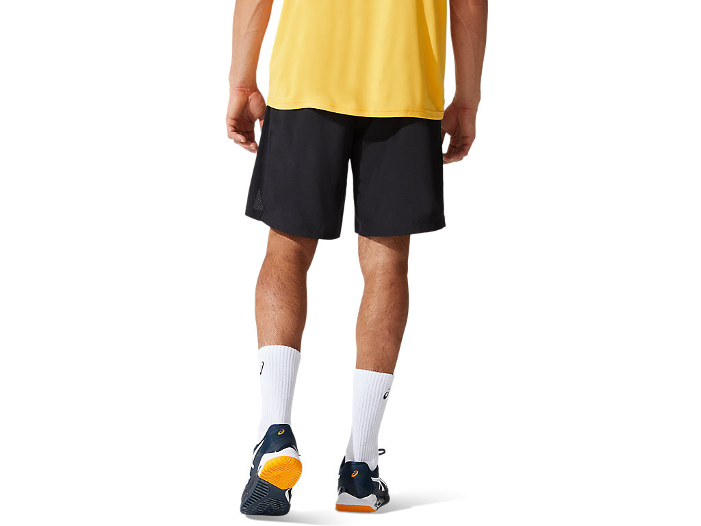 Black Asics Court Men's Shorts | MRBQ-08297