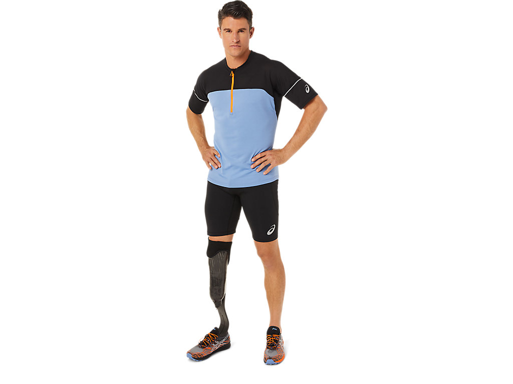 Black Asics Fujitrail Men's Shorts | ZJEX-26098