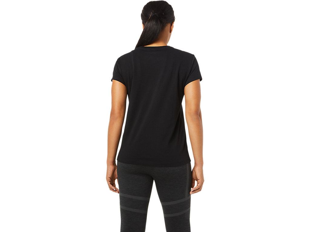 Black Asics Race Women's Short Sleeve Tops | TIKF-27085