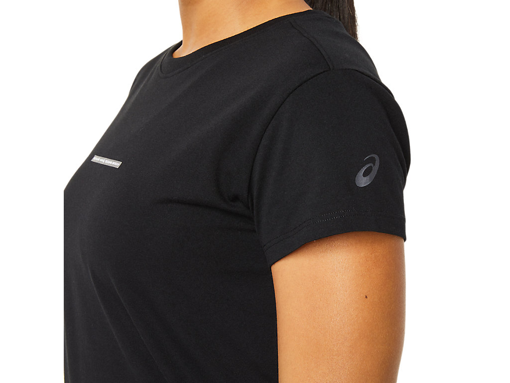 Black Asics Race Women's Short Sleeve Tops | TIKF-27085