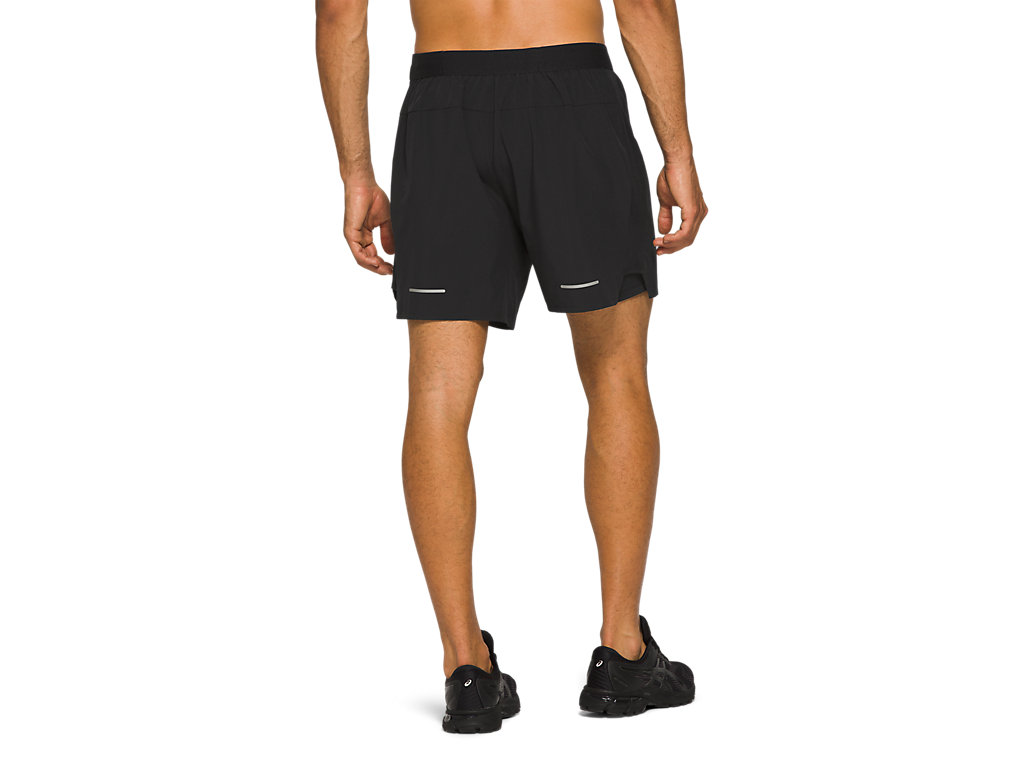 Black Asics Road Men's Shorts | CLVU-30498