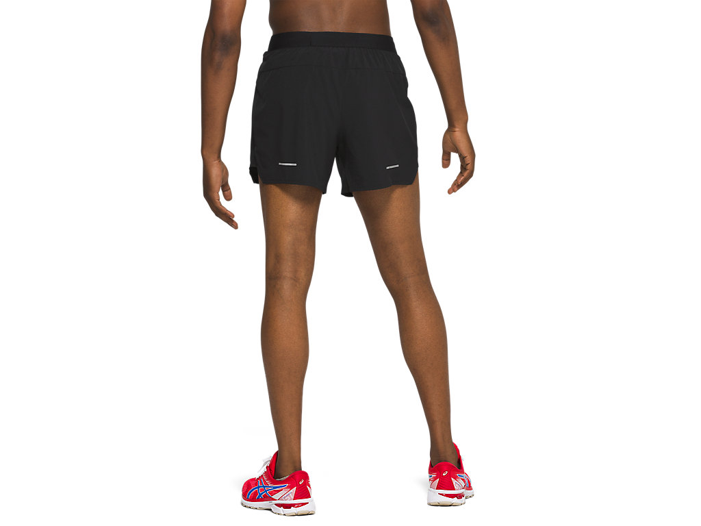 Black Asics Road Men's Shorts | DKQU-73418