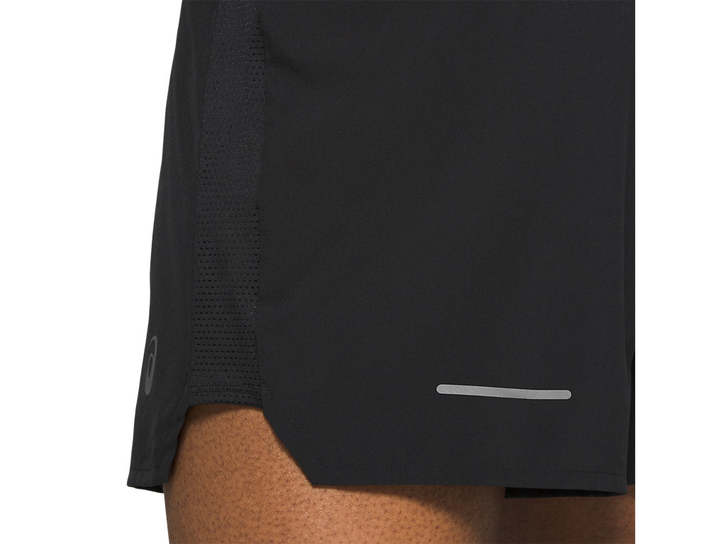 Black Asics Road Men's Shorts | DKQU-73418