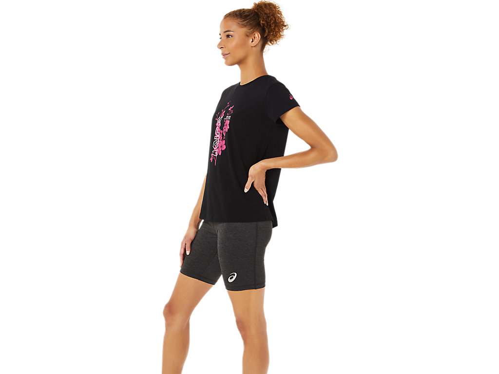 Black Asics Sakura Women's Short Sleeve Tops | DJLX-63805