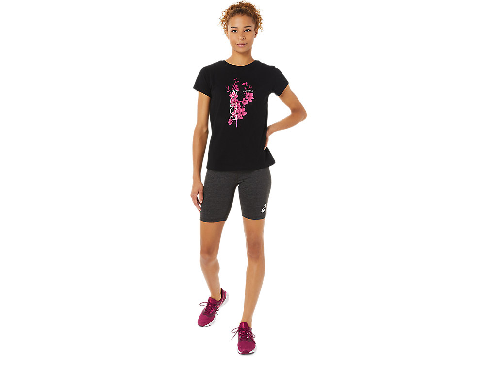 Black Asics Sakura Women's Short Sleeve Tops | DJLX-63805