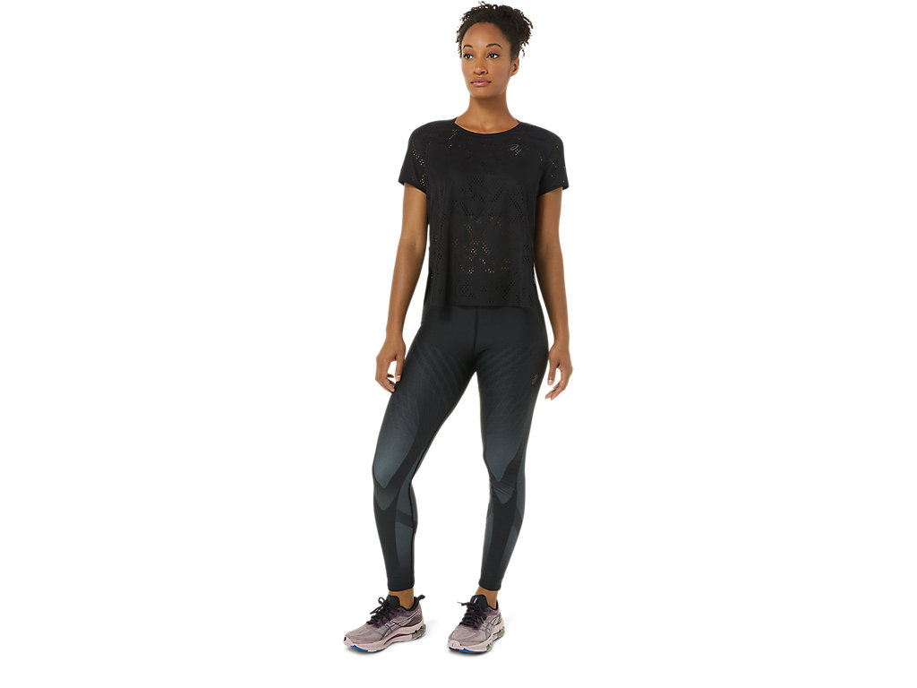 Black Asics Ventilate Women's Short Sleeve Tops | VCEJ-41397