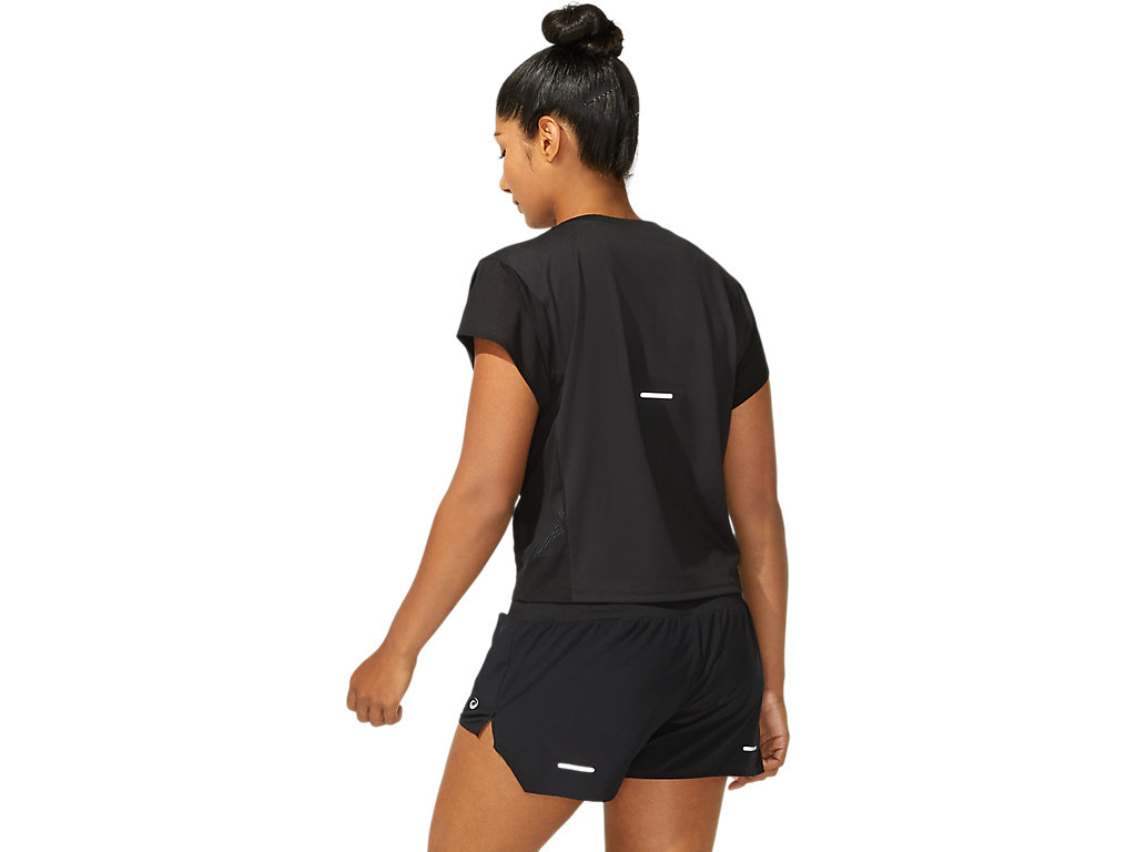 Black / Deep Grey Asics Run Women's Short Sleeve Tops | HVRY-41392